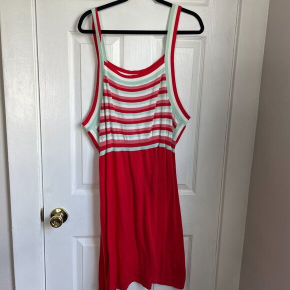 Modcloth Dress Right On Retro Striped Knit Sleeveless A-Line Womens Size 2X READ - Picture 9 of 9